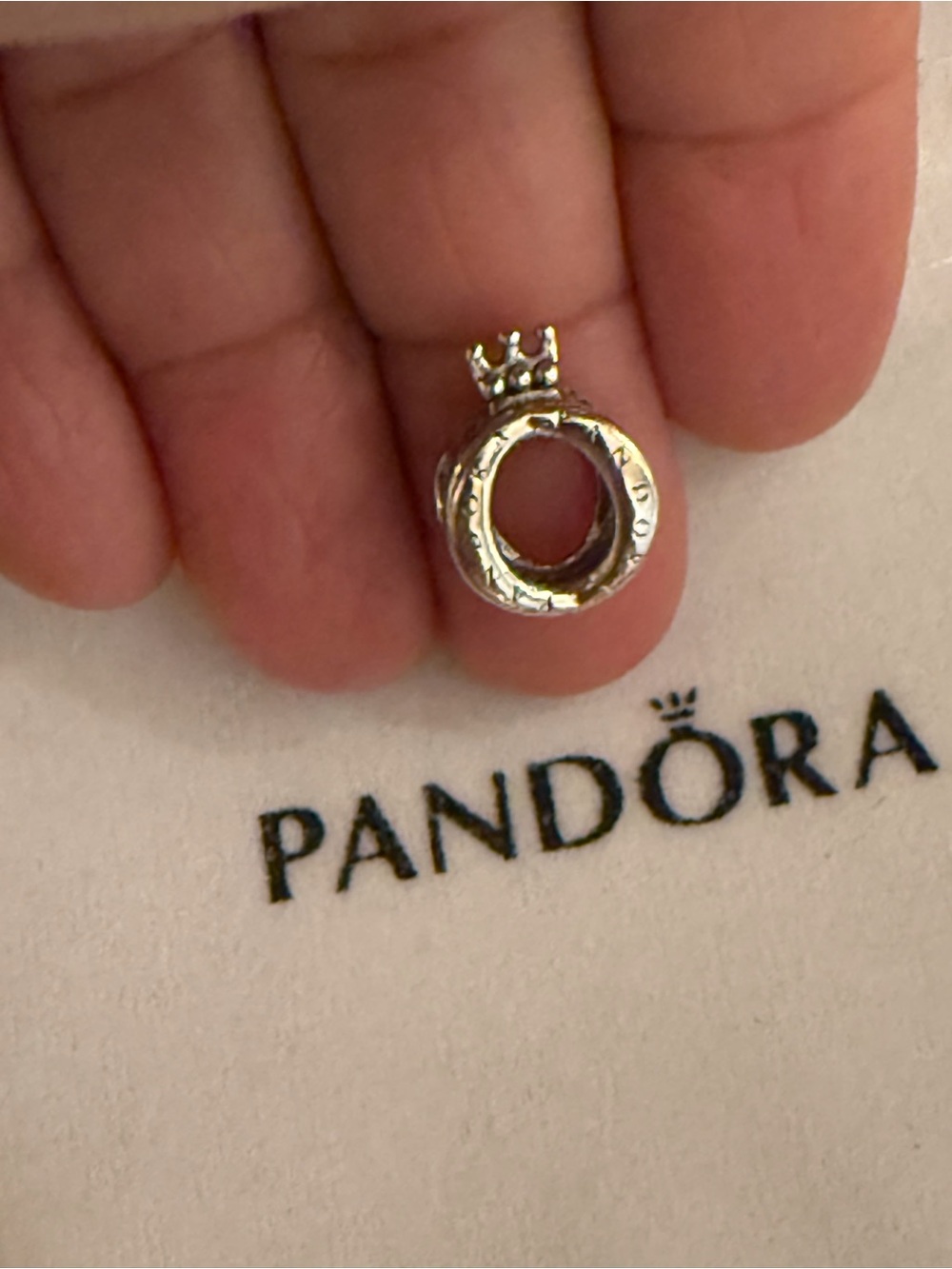 Pandora Silver Crown Hole Charm - Silver